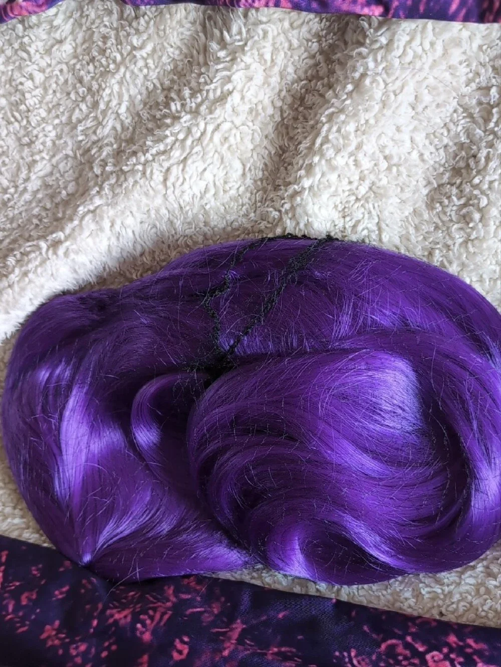Girls Purple Patterned Costume With Wig-Mal From Descendants 3